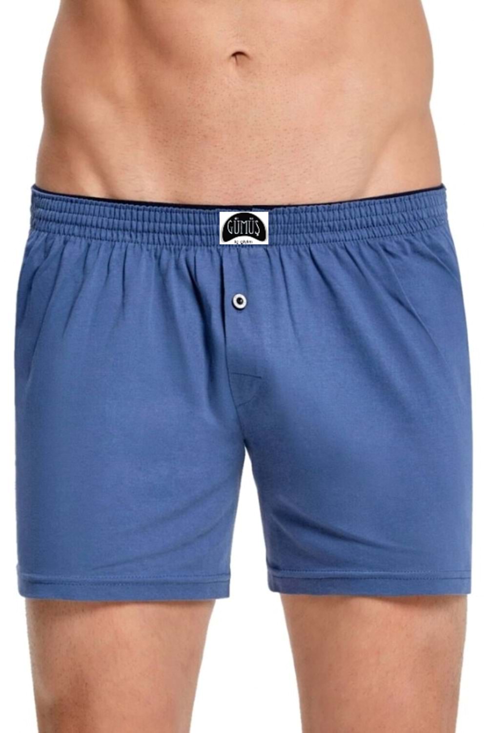 Erkek Penye Boxer Mavi