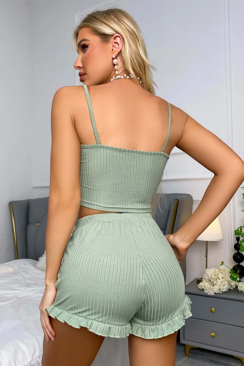 Kadın Şort Takım Yeşil