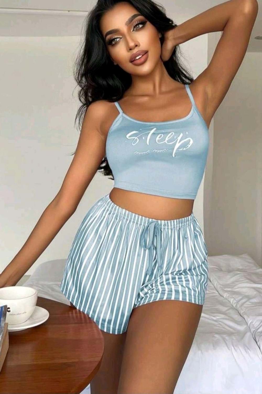 Kadın Şort Takım Mavi
