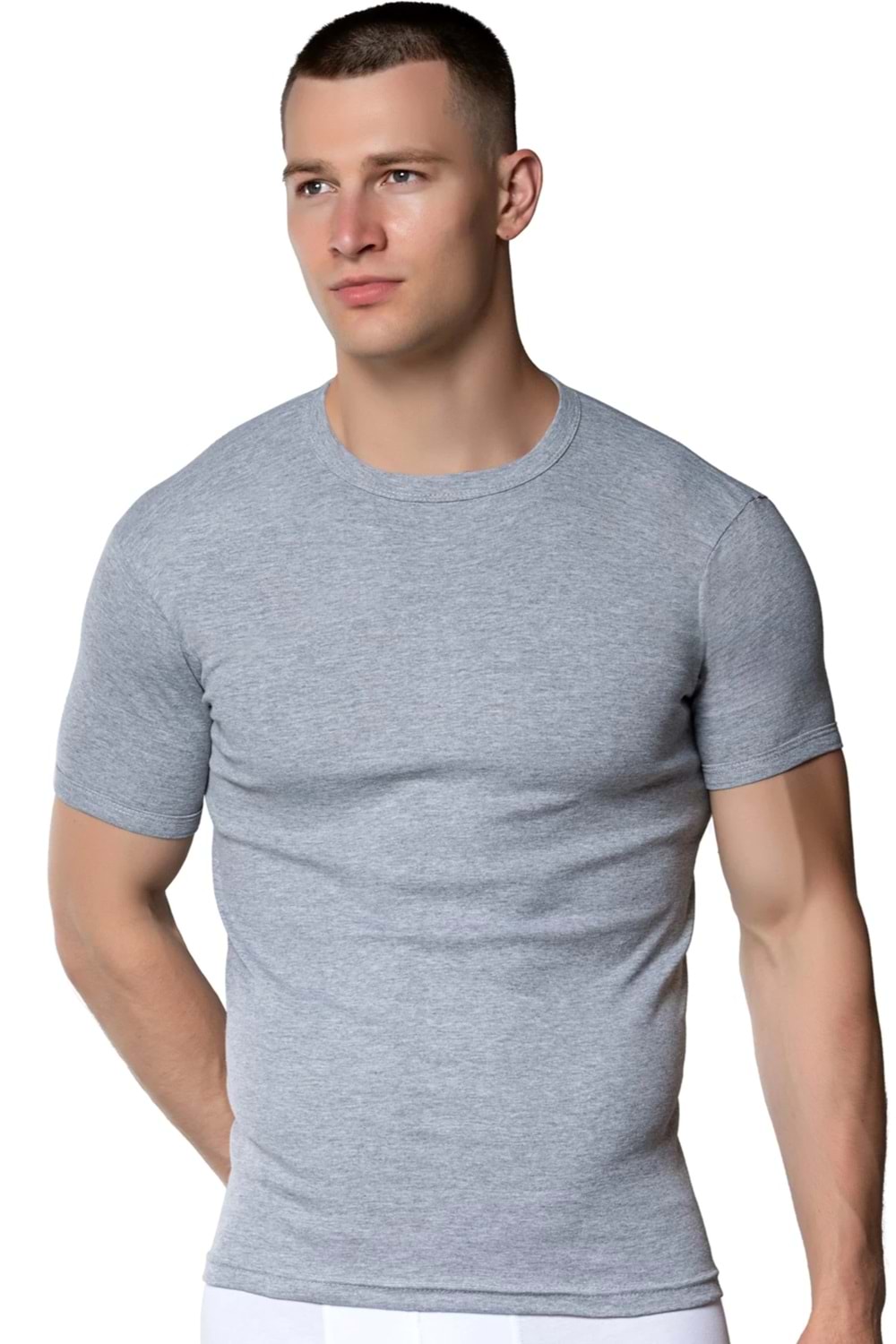 Erkek Ribana Fanila Gri