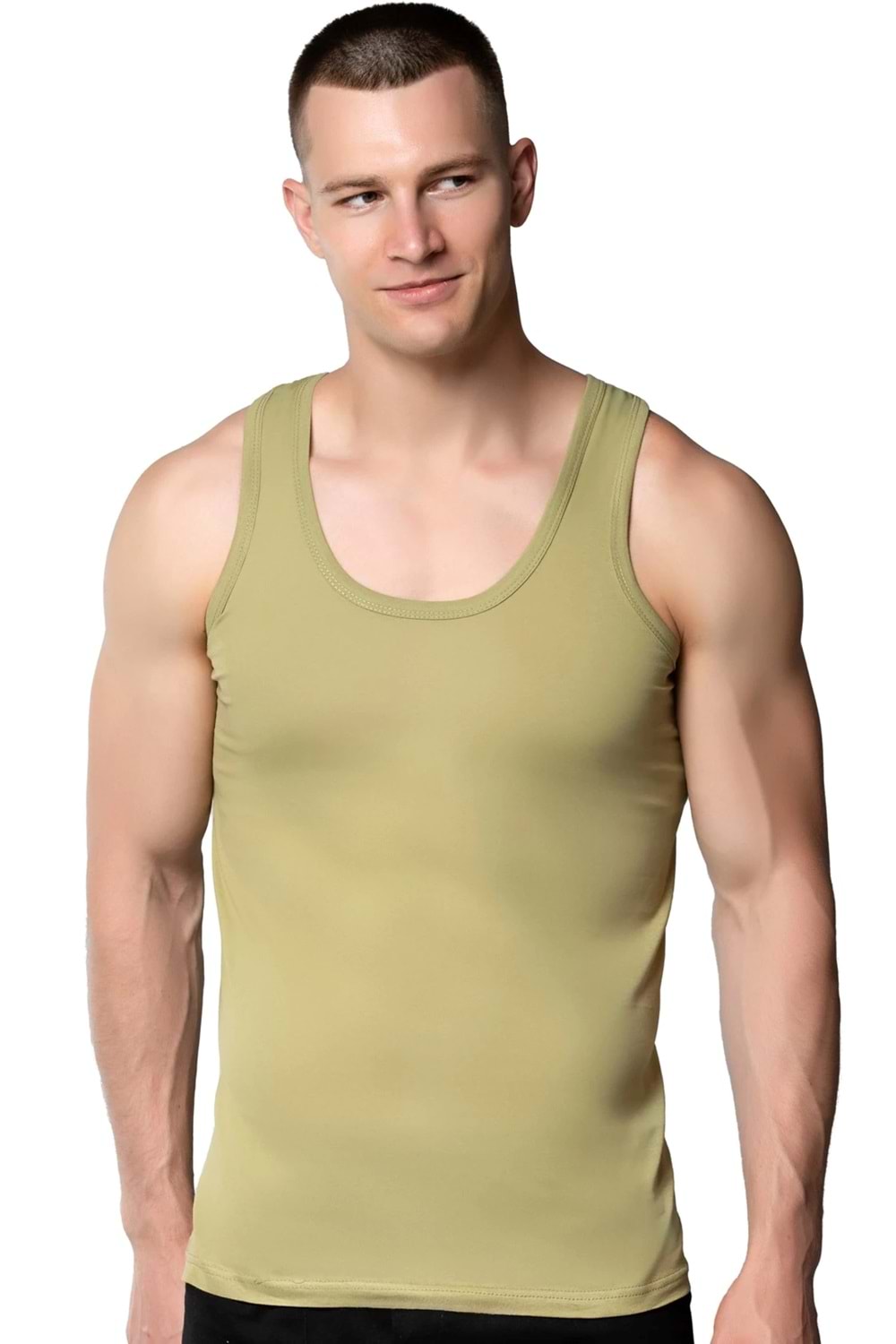 Erkek Penye Atlet Askeri Yeşil