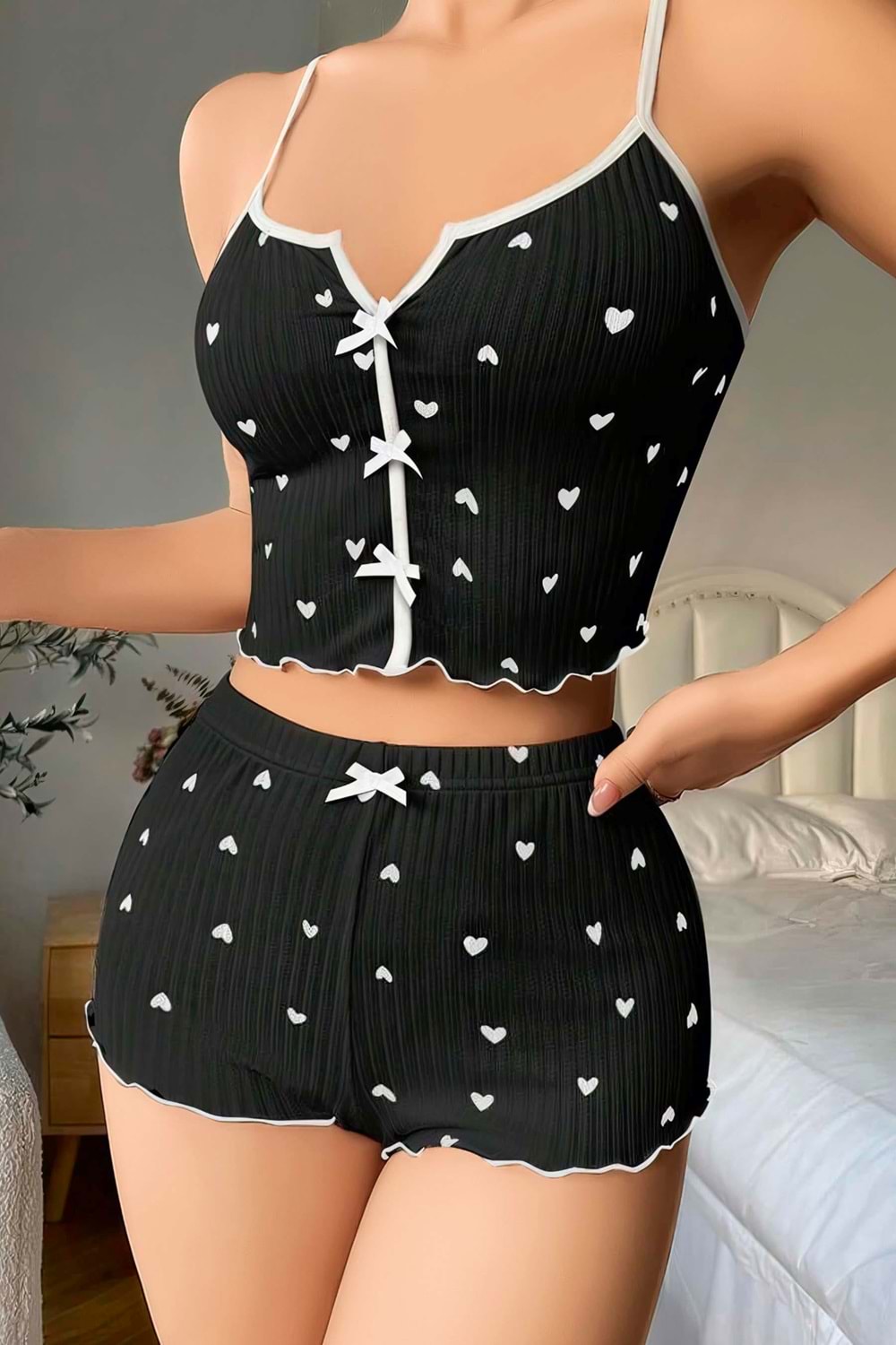 Kadın Şort Takım Siyah