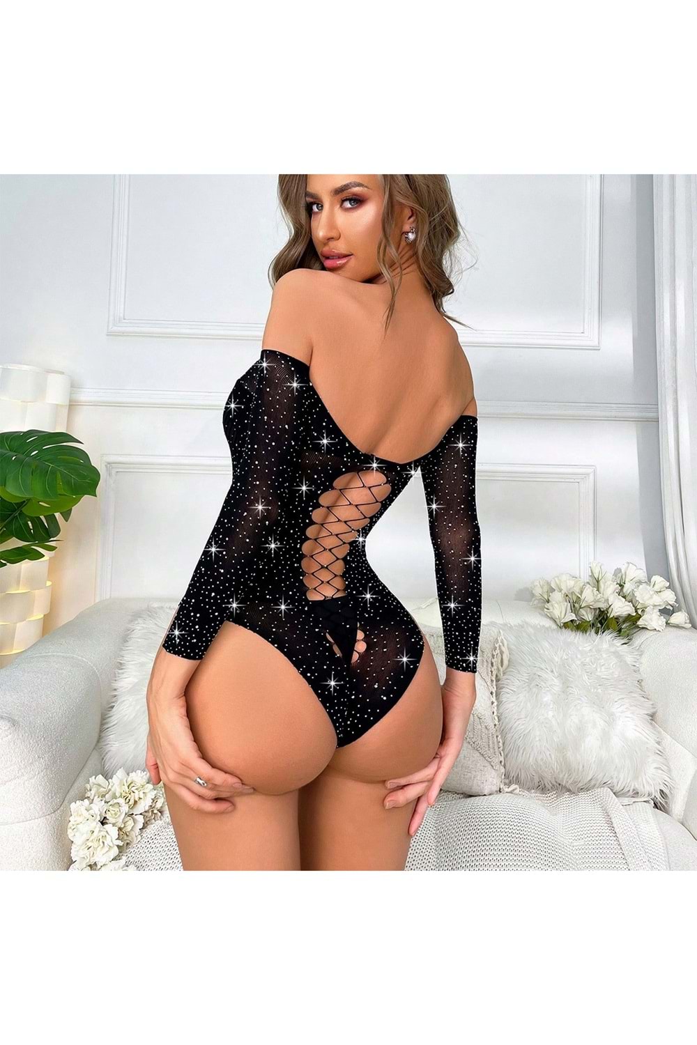 Kadın Fantezi Vücut Çorabı Siyah