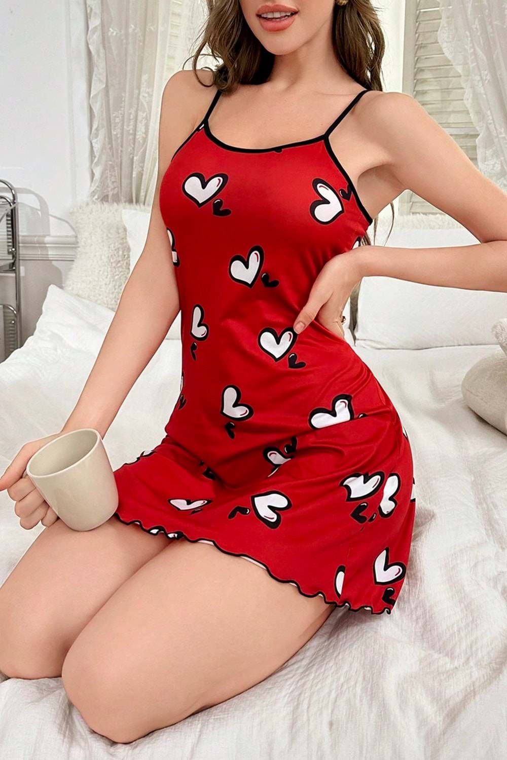 Kadın Elbise Gecelik Kırmızı