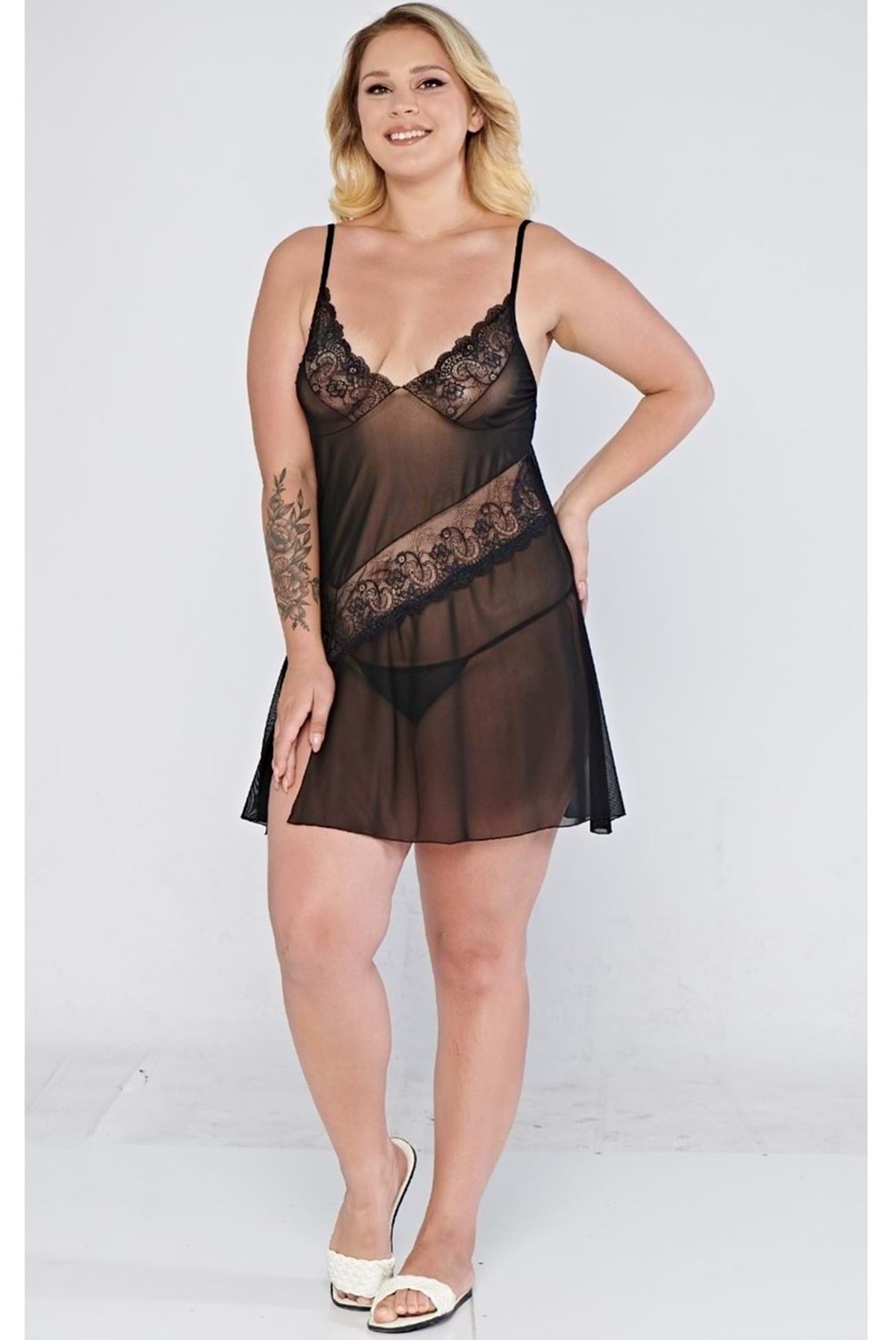 Kadın Fantezi Elbise Takım Siyah