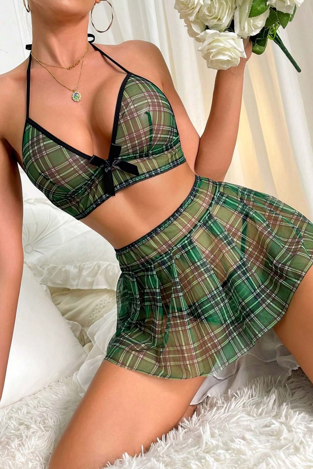 Kadın Fantezi Takım Yeşil