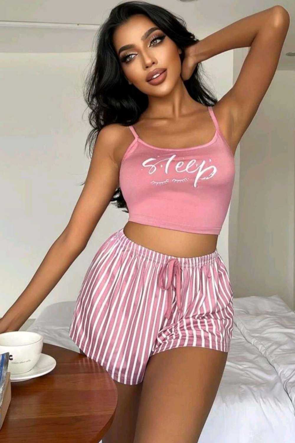 Kadın Şort Takım Pembe