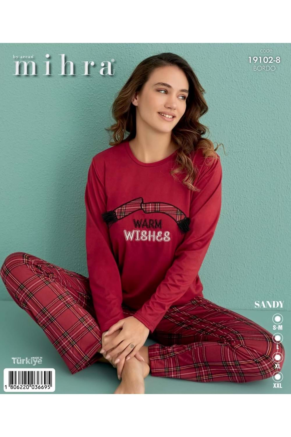 Kadın Sandy Pijama Takım Bordo