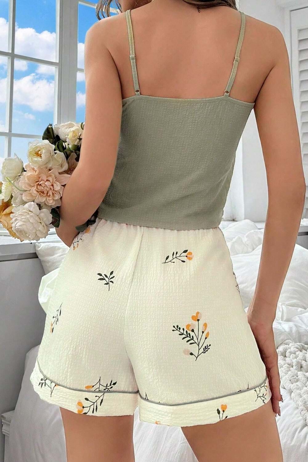 Kadın Şort Takım Yeşil