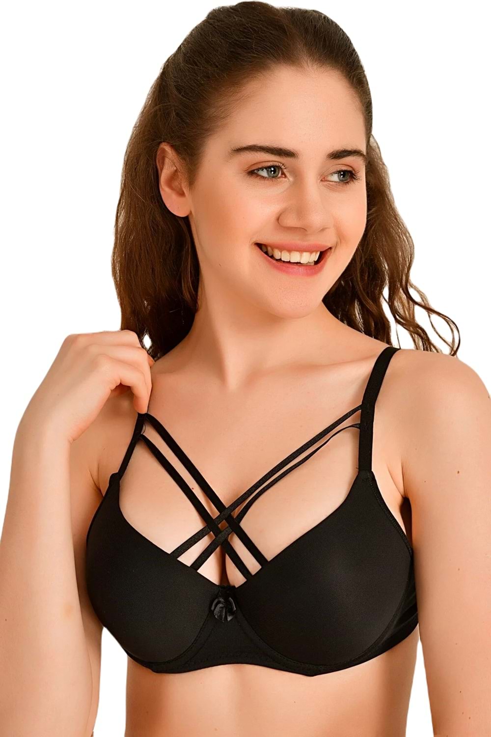 Kadın Destekli Önü Çapraz İpli Sütyen