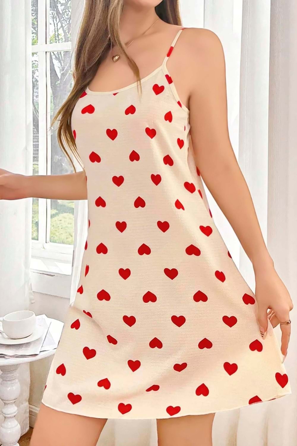 Kadın Elbise Gecelik Ekru