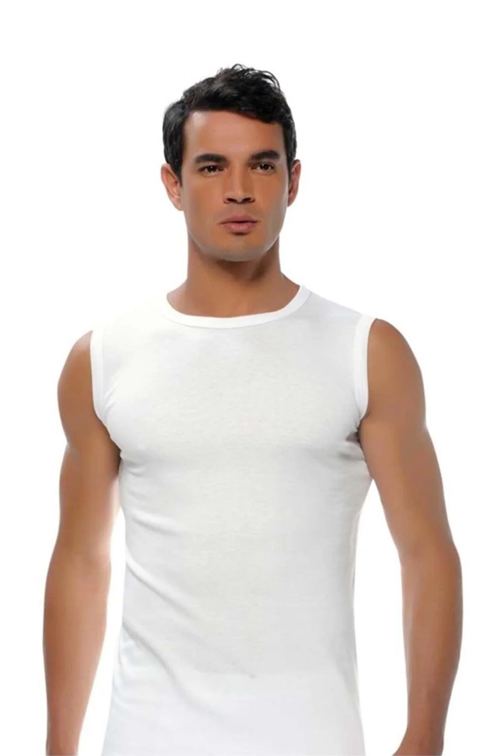 Erkek Ribana Sıfır Yaka Kolsuz Fanila