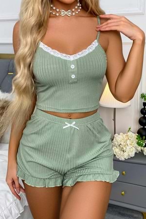 Kadın Şort Takım Yeşil