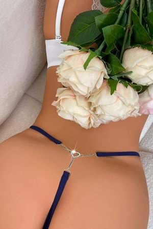 Kadın Fantezi Tanga Lacivert