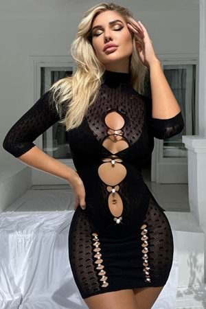 Kadın Fantezi Vücut Çorabı Siyah