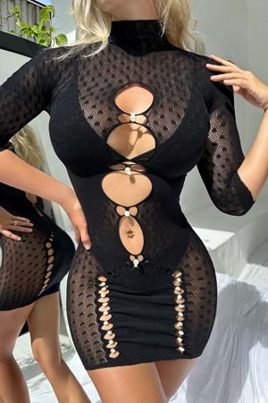 Kadın Fantezi Vücut Çorabı Siyah