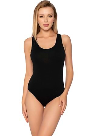 Kadın Likralı Agraflı Body Siyah