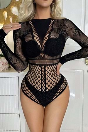 Kadın Fantezi Vücut Çorabı Siyah