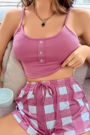 Kadın Şort Takım Pembe