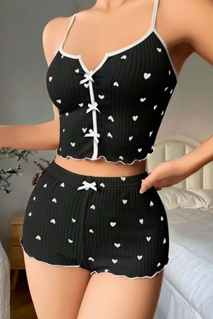 Kadın Şort Takım Siyah