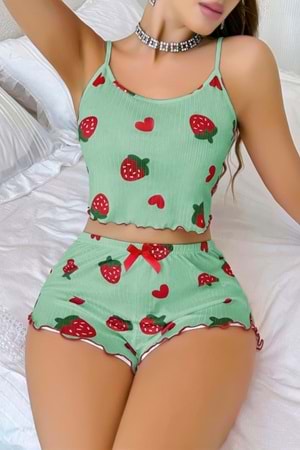 Kadın Şort Takım Yeşil