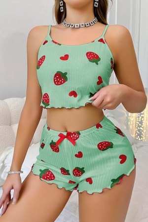 Kadın Şort Takım Yeşil