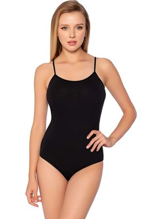 Kadın Likralı Agraflı Body Siyah