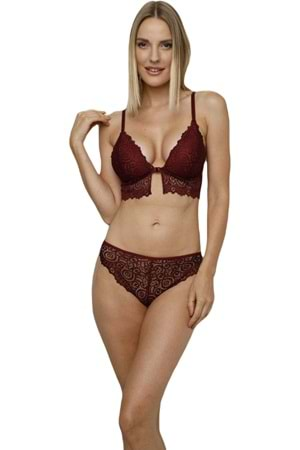 Kadın Destekli Nadya Bralet Takım Bordo