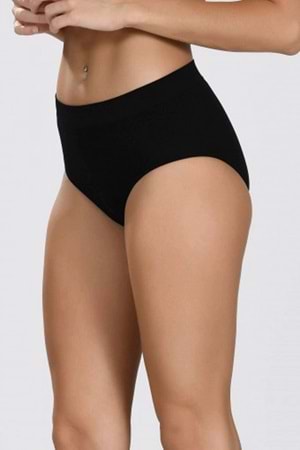 Kadın Mikrofiber Yüksek Bel Külot Siyah