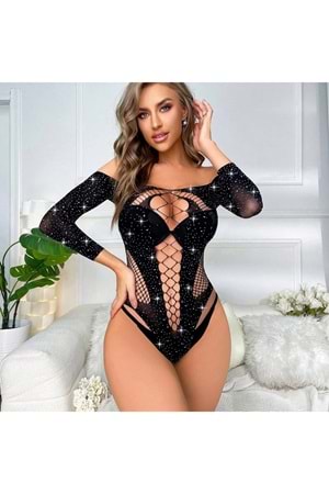 Kadın Fantezi Vücut Çorabı Siyah