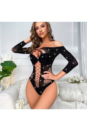 Kadın Fantezi Vücut Çorabı Siyah