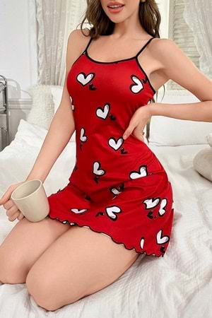 Kadın Elbise Gecelik Kırmızı