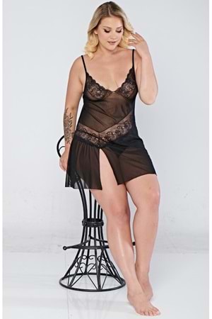 Kadın Fantezi Elbise Takım Siyah