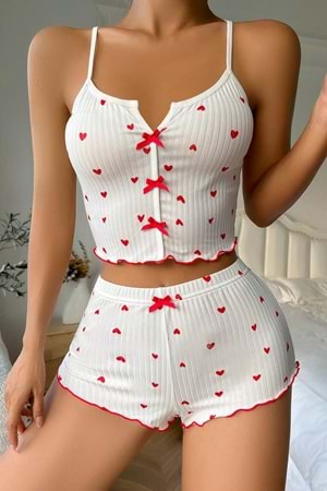 Kadın Şort Takım Beyaz