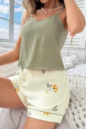 Kadın Şort Takım Yeşil