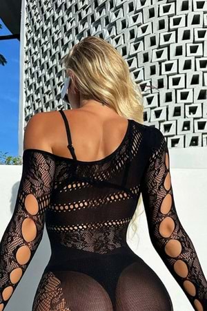 Kadın Fantezi Vücut Çorabı Siyah