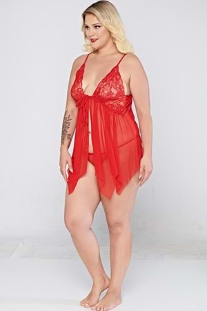 Kadın Fantezi Elbise Takım Kırmızı