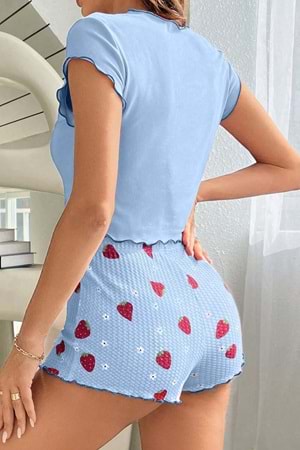 Kadın Şort Takım Mavi