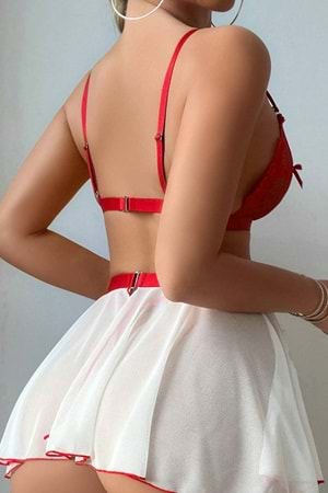 Kadın Fantezi Kostüm Takım Kırmızı