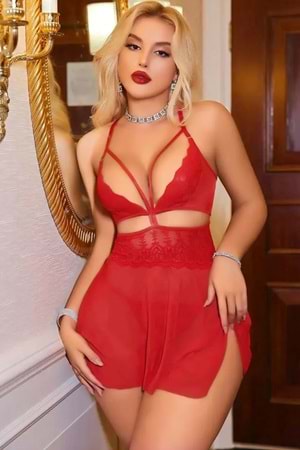 Kadın Fantezi Elbise Takım Kırmızı