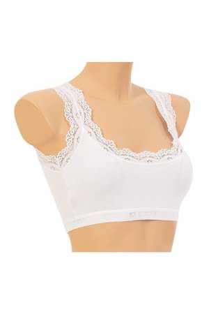 Kadın Bambu Pedli Büstiyer Beyaz