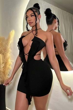 Kadın Fantezi Elbise Siyah