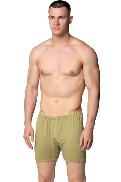 Erkek Penye Paçalı Don Askeri Yeşil