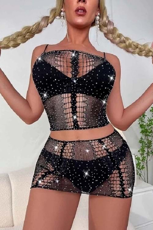 Kadın Fantezi Vücut Çorabı Siyah