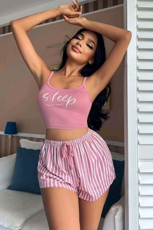 Kadın Şort Takım Pembe