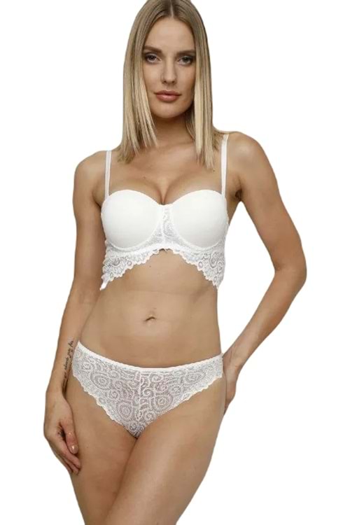 Kadın Destekli Helena Sütyen Takım Ekru