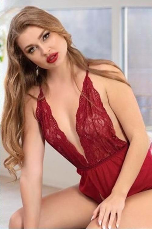 Kadın Tül Fantezi Gecelik Bordo