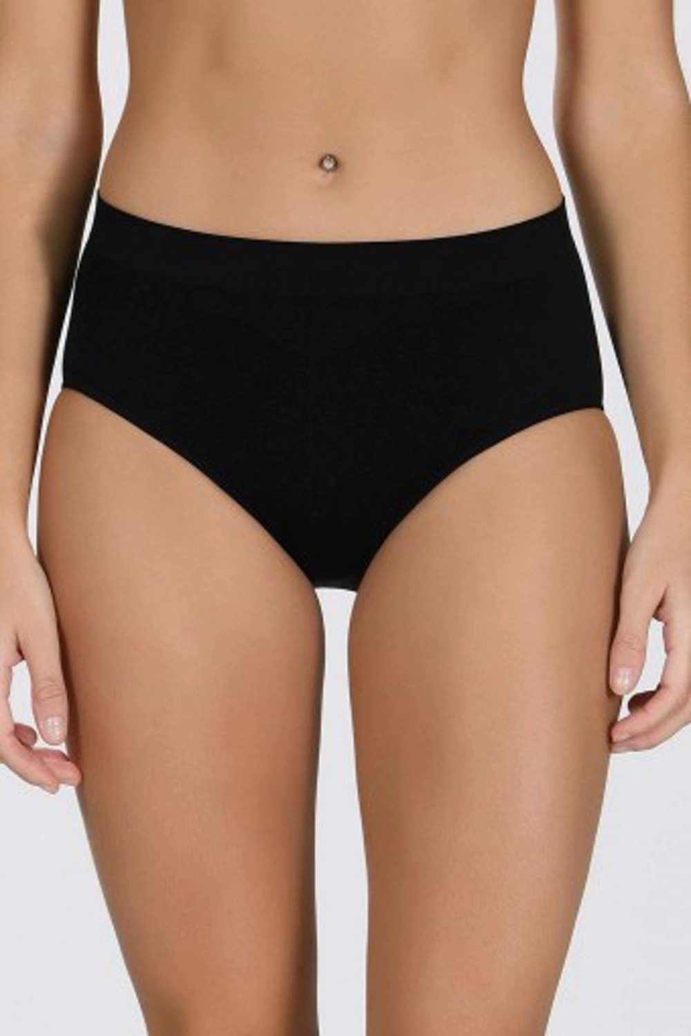 Kadın Mikrofiber Yüksek Bel Külot Siyah