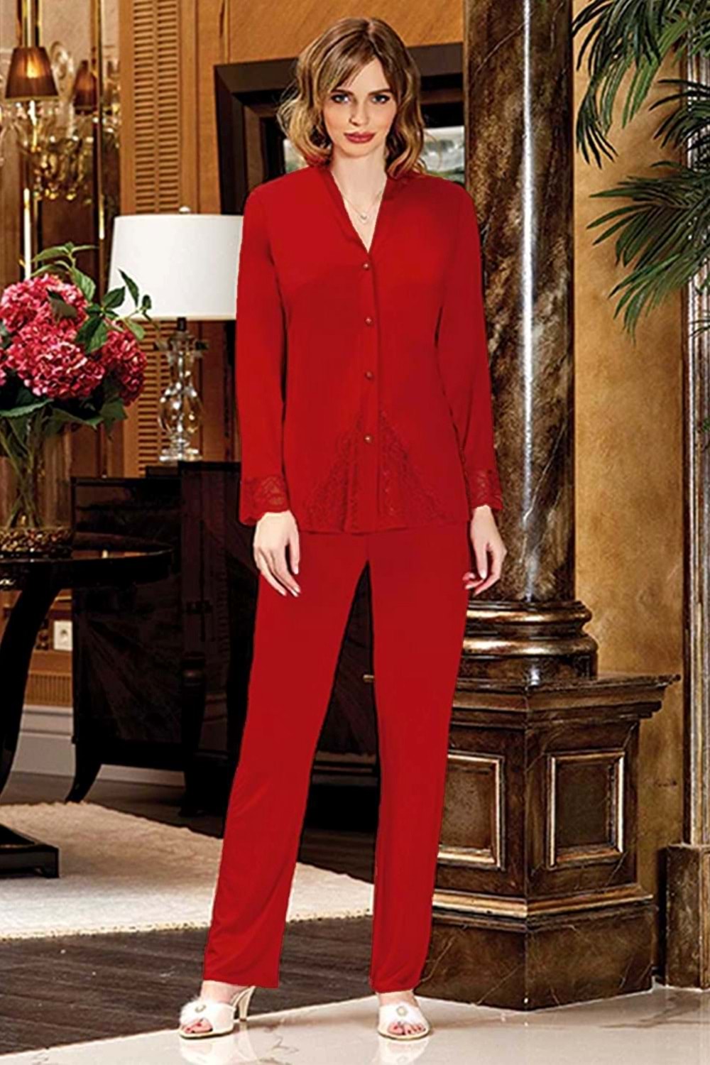 Kadın 6 Parça Gelin Çeyiz Seti Bordo